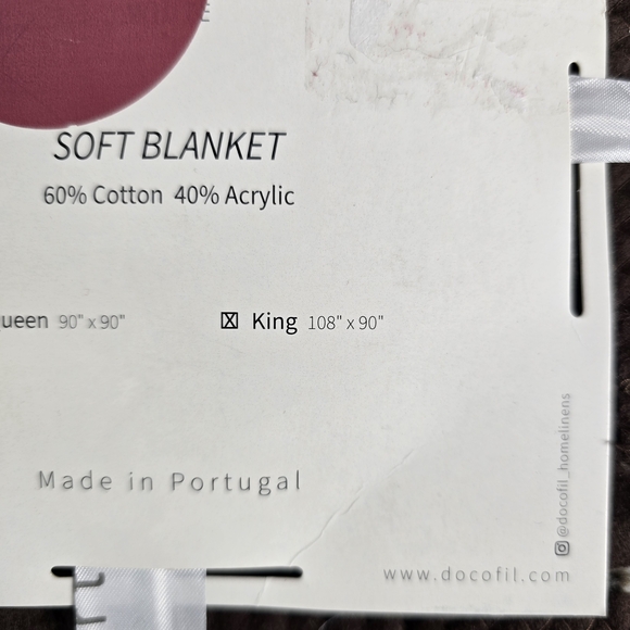 Docofil Portugal‎ King Soft Blanket Brown Damask Medallion  Cotton Blend NWT - Picture 4 of 5